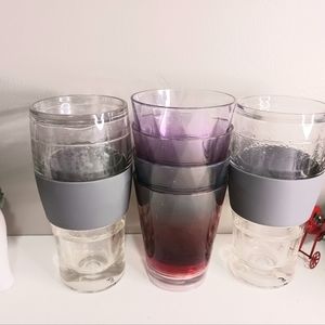 By host set of two Cooling pint glasses, + 4 small plastic unbreakable glasses